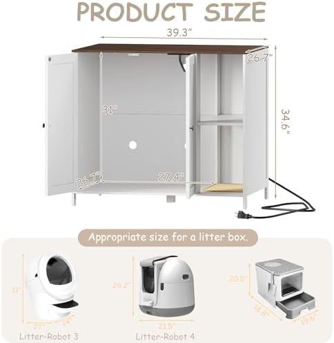 Large Cat Litter Box Enclosure for Automatic Litter Boxes, Hidden Litter Box - Image 2