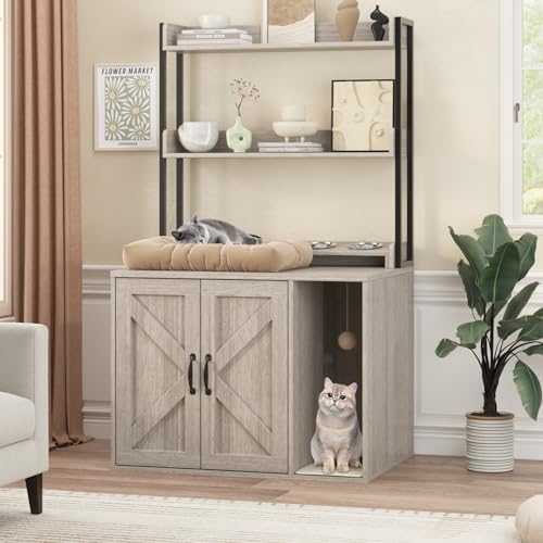 IDEALHOUSE 53" H Cat Litter Box Enclosure Hidden Litter Box Furniture - Image 2