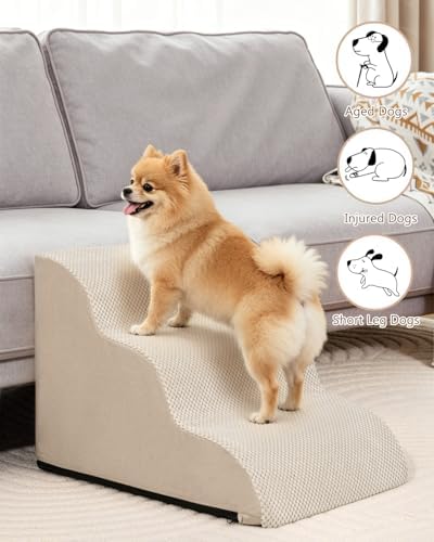 Aodisman Dog Stairs for Small Dogs, 3 Step Dog Ramp for Couch, Non-Slip Steps - Image 3