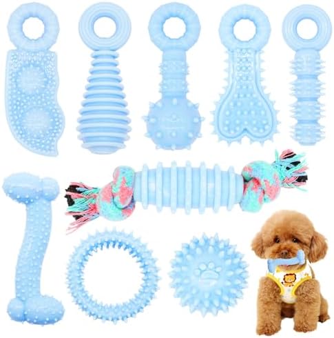 Puppy Toys, 9 Pack Dog Chew Toys, Teething Toys by CGBD