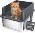 AIPERRO Small Stainless Steel Cat Litter Box by AIPERRO
