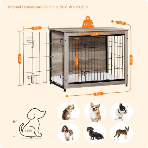 DWANTON 32.5" Dog Crate Furniture - Image 5