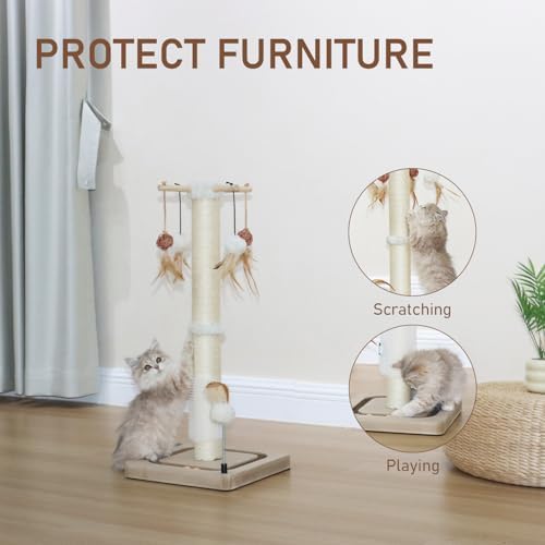 PEEKAB Cat Scratching Post 27 Inches Sisal Scratch Posts - Image 5