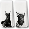 Dog Kitchen Towels Decor Set of 2 by BCUANGD
