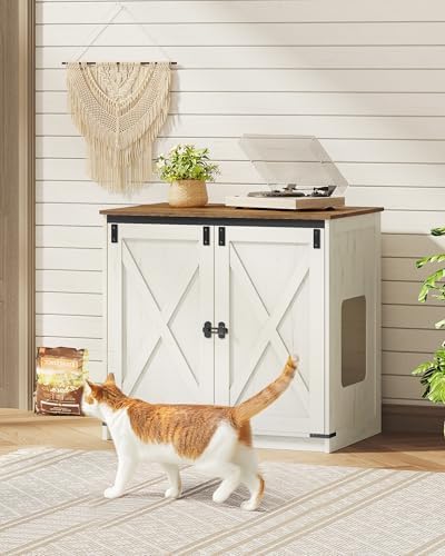 Hzuaneri Cat Litter Box Enclosure, Tall Hidden Litter Box Furniture Cabinet - Image 3