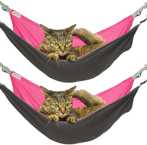 2 Pcs Small Kitty Cat Hammock for Cage, 2 Pieces Reversible Cat Hanging Hammock by QIPAN
