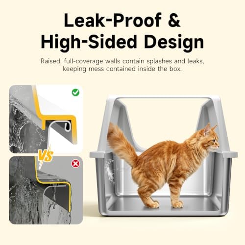 XL Open Top Stainless Steel Litter Box - Image 5