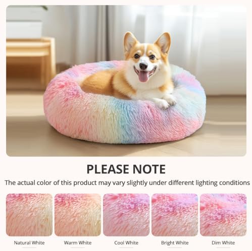 JOLLYVOGUE Calming Dog Beds Extra Large Sized Dog, 45in Donut Washable Large - Image 5