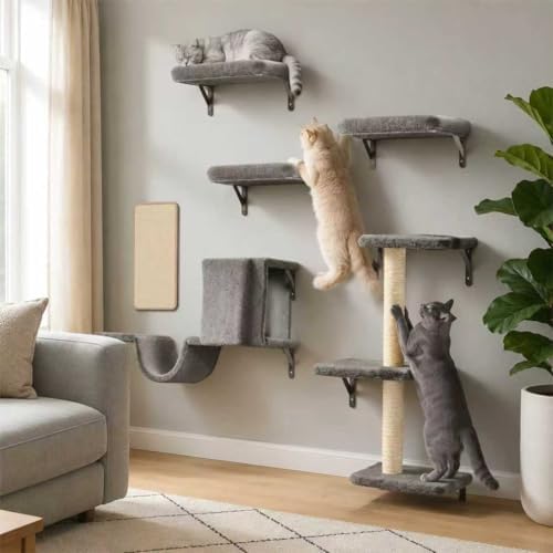 6-in-1 Wall Mounted Cat Climber Set by Unknown