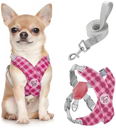 Pawaboo Small Dog Harness and Leash Set, Puppy Harness X-Frame Adjustable by Pawaboo
