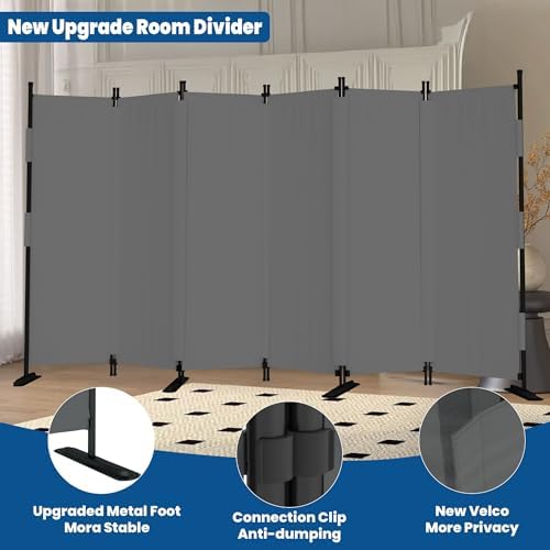 Room Divider, 6 Panel Upgraded 132” Folding Screen Highly Secretive - Image 3