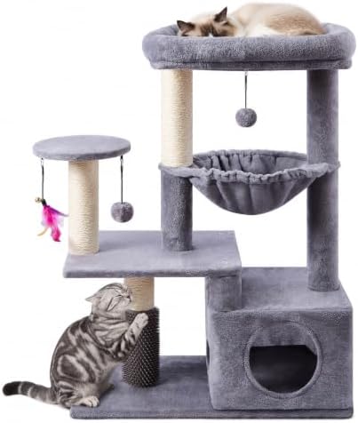 Multi-Level Cat Tree for Indoor Cats, Cat Tree Tower by Ikviier