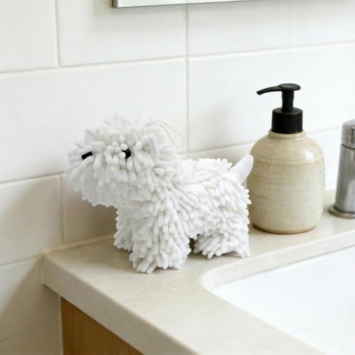 2Pcs Chenille Dog Hand Towel Fuzzy Ball Dog Towel Animal Hand Towels - Image 2