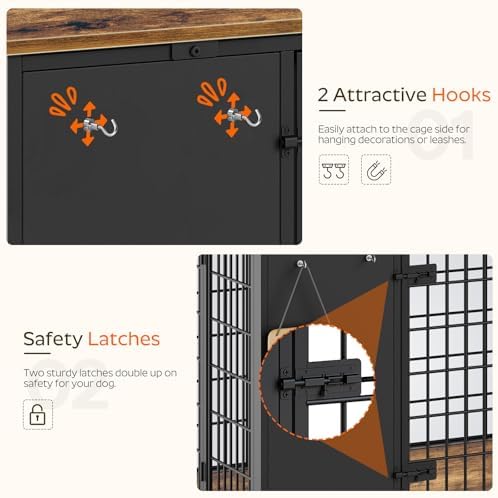 YATINEY Foldable Dog Crate Furniture, Dog Crate - Image 4