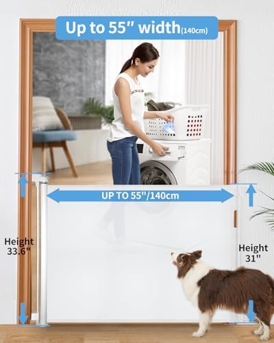 Veraste Retractable Baby Gate for Doorways and Stairs, Mesh Safety Gate for Pet - Image 2