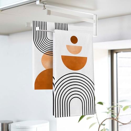 Modern Geometric Kitchen Dish Towels Set of 2 - Image 3