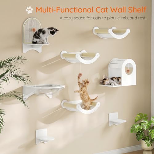 HOOBRO Wood Cat Wall Shelves for Large Cats, Wall-Mounted Cat Shelves and - Image 3