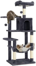 Feandrea Cat Tree, 54.2-Inch Cat Tower, Smoky Gray by FeandreabySONGMICSHOME