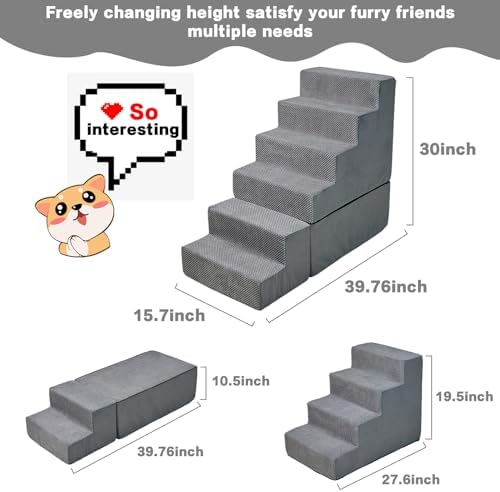 6-Step 35D Foam Dog Stairs Steps - Image 2