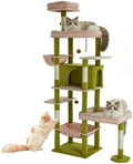 77.5 Inch Cat Tree with Bed, Observation Deck, Plush Platform & Toy Ball by Unknown