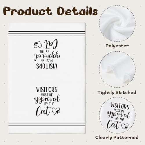 Paws Print Hand Towel, 6 Pack Kitchen Dish Cloths Set Cat Lovers Gift - Image 3