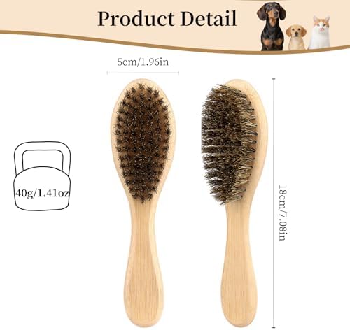Soft Boar Bristle Dog Brush for Short Haired, Ideal Pet Hair Brush - Image 2