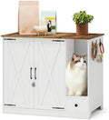 YUSING Large/Tall Cat Litter Enclosure, Litter Box Furniture Hidden, Cat Litter by YUYUSING