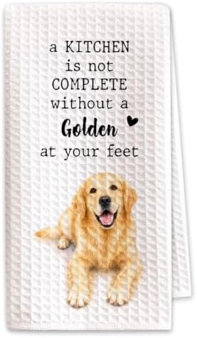 Golden Retriever Kitchen Towel, Funny Kitchen Decor Gift by SHESCRZIONU