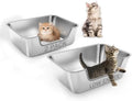 2 Pack Stainless Steel Cat Litter Box by FZZOR