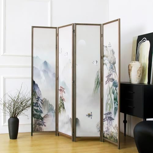 4 Panel Room Divider, 5.6 ft Tall Blackout Folding Privacy Screen - Image 5