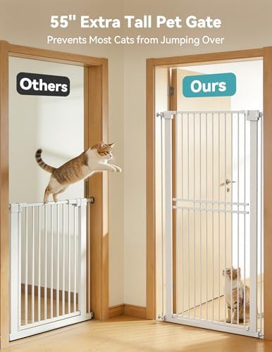 No Pawblems 55" Extra Tall Pet Gate, 31.5"-48" Wide Tall Dog Gate - Image 2