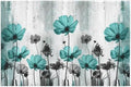 Giwawa Teal Floral Bath Rug Turquoise Flower Bath Carpet Soft Plush Absorbent by Giwawa