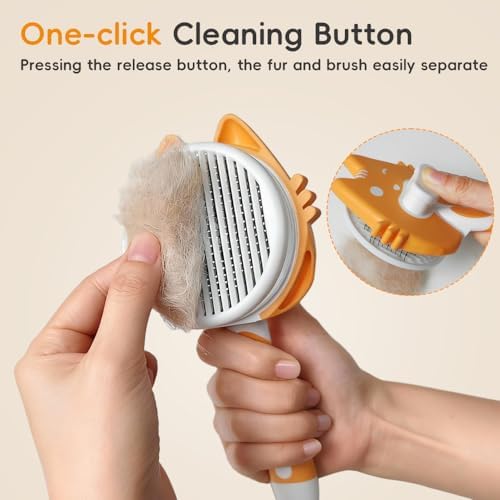 Cat Brush for Shedding, Self-Cleaning Cat Hair Brush - Image 4