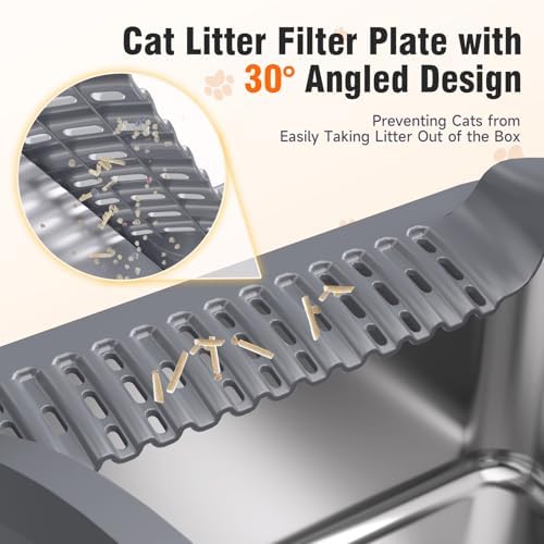 2PACK XL Stainless Steel Litter Box, Dark Grey - Image 5