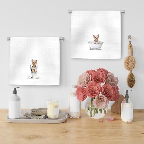 Funny Yorkshire Terrier Dog Hand Towels Set of 2, Gifts - Image 5