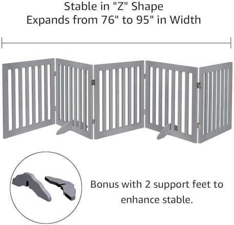 unipaws 24”H Free Standing Pet Gate - Image 4