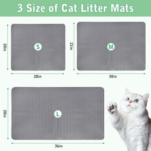 Cat Litter Mat 30" x 21" Waterproof Rubber Litter Box Mat - Image 4