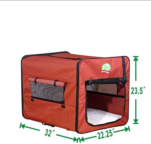 Go Pet Club 32" Soft Collapsible Dog Crate, Portable Pet Carrier, Thick Padded - Image 5