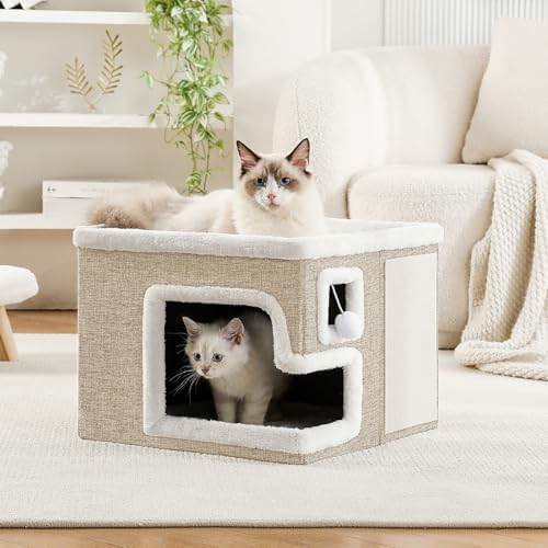 Cat Houses for Indoor Cats, Covered Cat Cave Bed - Image 5