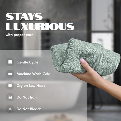Wealuxe Mint Green Hand Towels 16x27 - Image 6