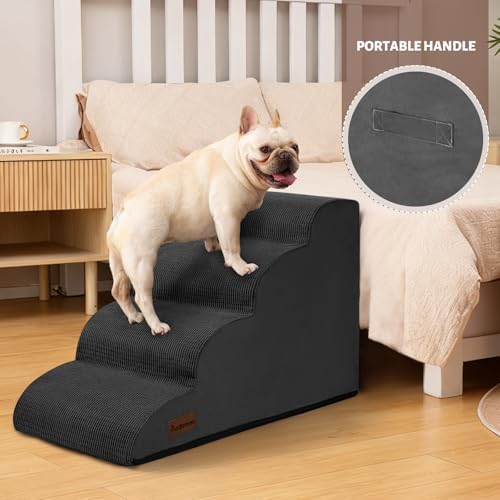 Aodisman Dog Steps for Bed or Couch, 4-Step Pet Stairs Ramp for Small Dogs - Image 5