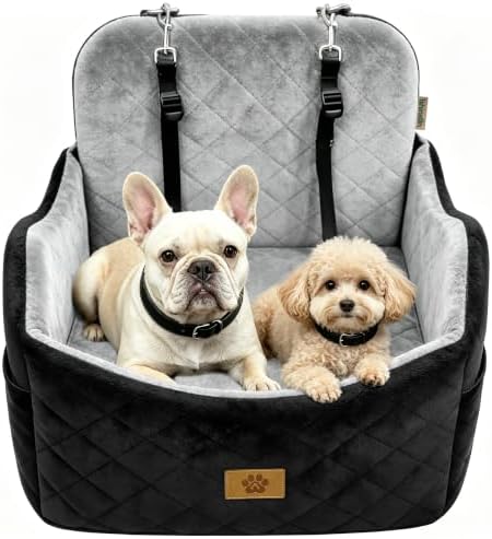 Dog Car Seat for Small Dogs Up to 35 lbs, Dog Bed for Car Fits Home Outdoor by Ishineon