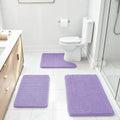 Ophanie Purple Bathroom Rugs Sets 3 Piece, Soft Chenille Bath Mat, Non Slip by Ophanie