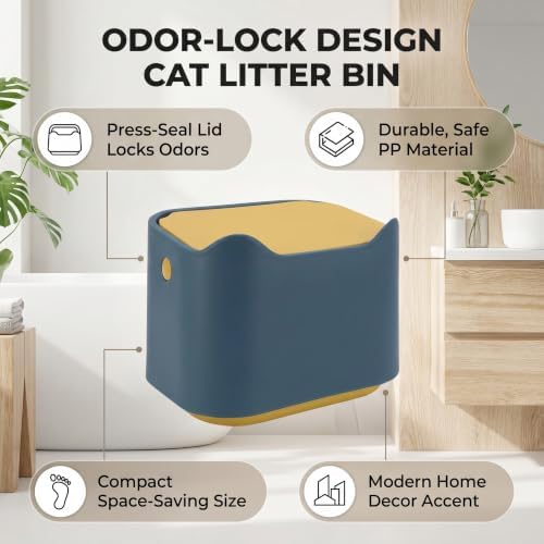 Fabater Cat Litter Trash Can, Airtight Odor Control Press Seal Lid Cat Litter - Image 4