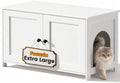 Extra Large Cat Litter Box Enclosure Furniture Dog Proof, Hidden Kitty Washroom by Fecuria