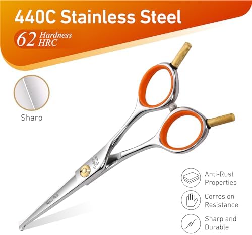 6'' Small Straight Scissors Lightweight Dog and Cat Grooming Scissors - Image 3