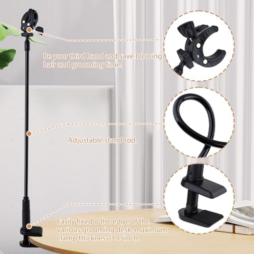 DYNWAVE Dog Hair Dryer Stand, Pet Grooming Table Hair Dryer Holder Hose Tube - Image 2