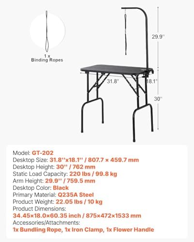VEVOR Pet Grooming Table, 32 x18 Inch - Image 7
