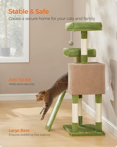 Feandrea Cat Tree, 45.3-Inch Cute Cat Tower, Climbing Condo - Image 7