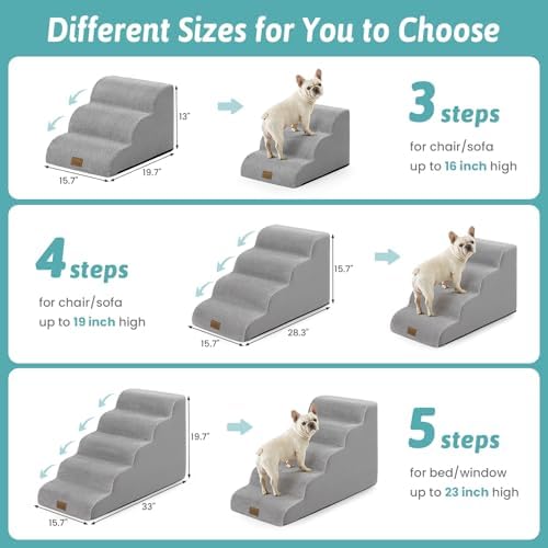 COZY KISS Dog Stairs for Small Dogs, 3 Step Pet Stairs for Beds & Couches - Image 5